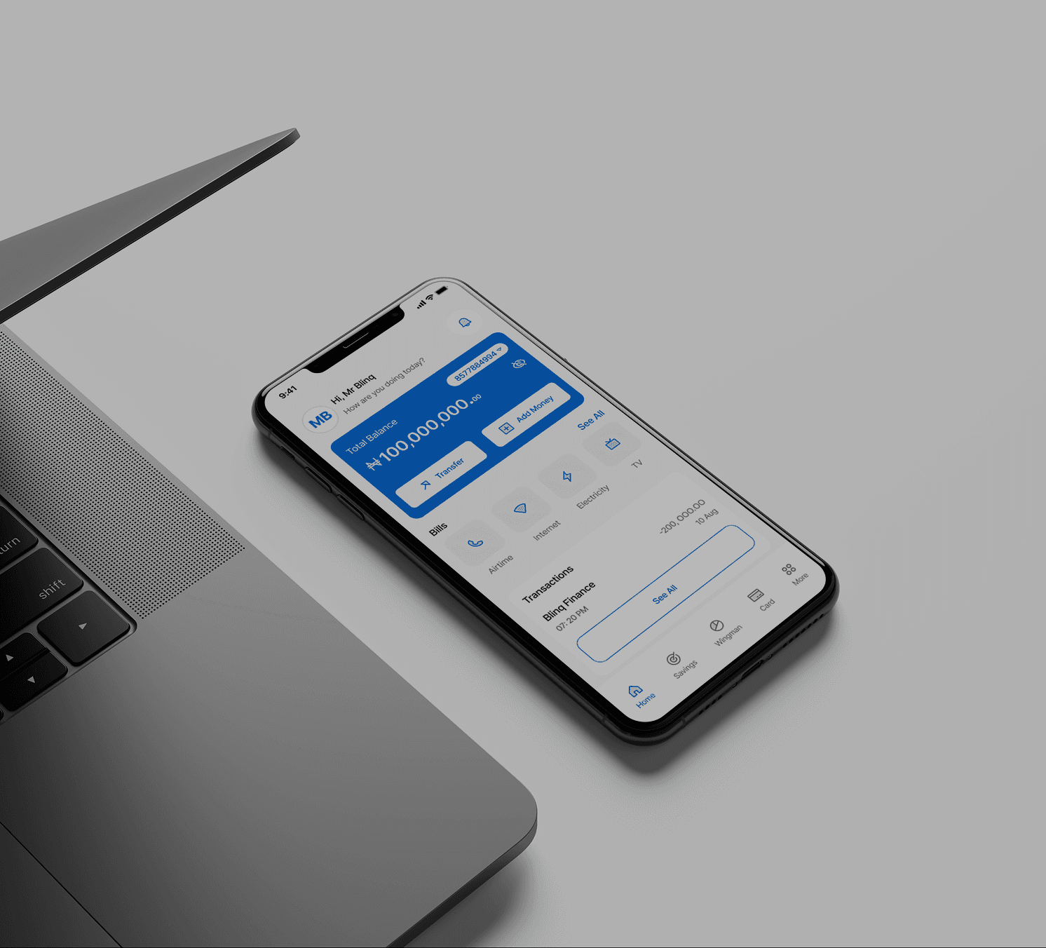 Blinks Fintech App on Phone